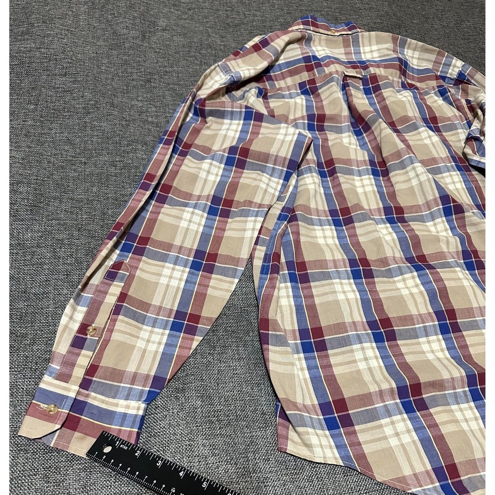 Dover By Arrow Men's L Plaid Long Sleeve‎ Shirt - Picture 4 of 7